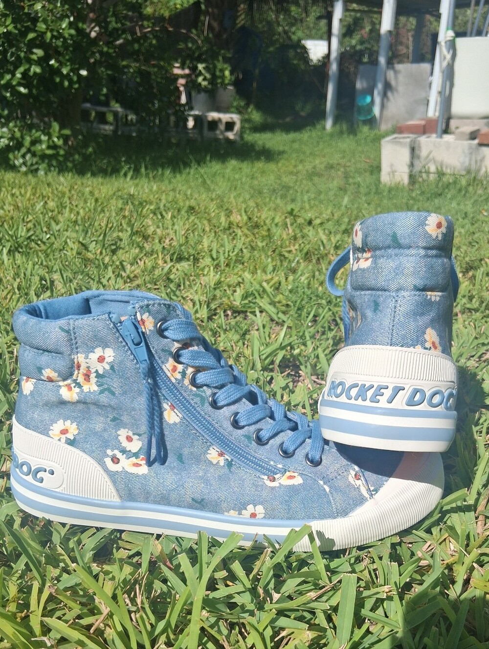 Rocket Dog Blue Floral High-Top Sneakers - Picture 6 of 6